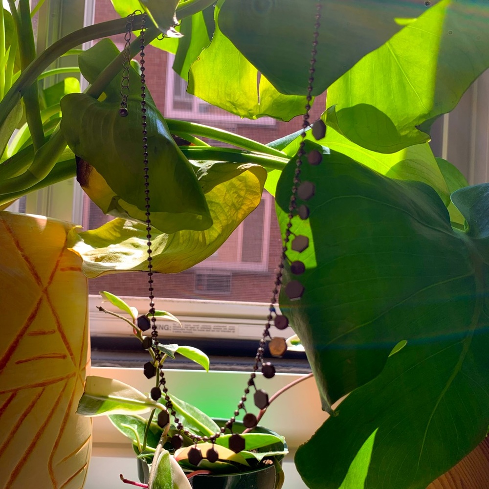 Francesca’s dainty chrome-silver geometric necklace